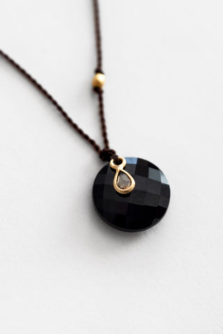 18k Black Spinel + Diamond Necklace