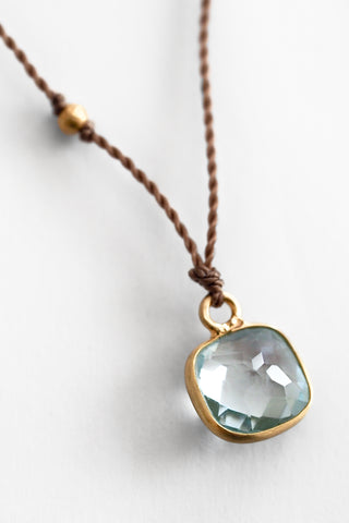 18k Blue Topaz Necklace