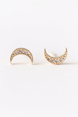 Crescent Moon Studs