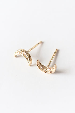 Crescent Moon Studs