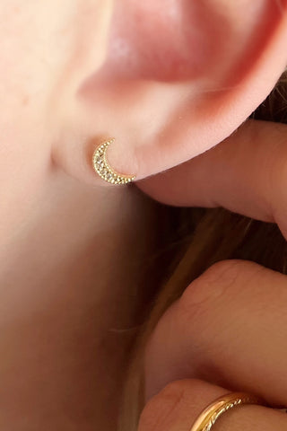 Crescent Moon Studs