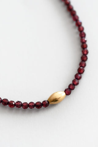 18k Garnet Beaded Necklace