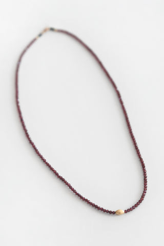 18k Garnet Beaded Necklace