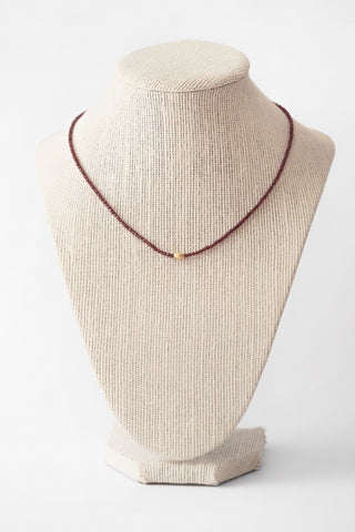 18k Garnet Beaded Necklace