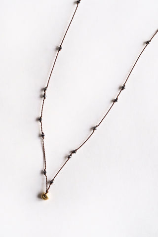 18k Gold + Black Diamond Necklace