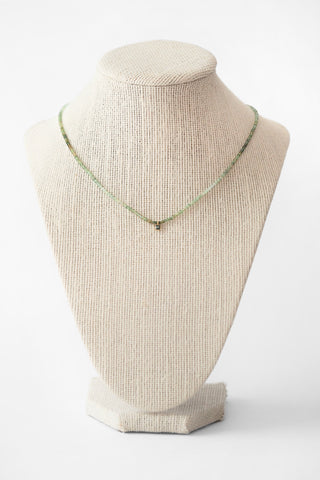 18k Green Tourmaline + Sapphire Necklace