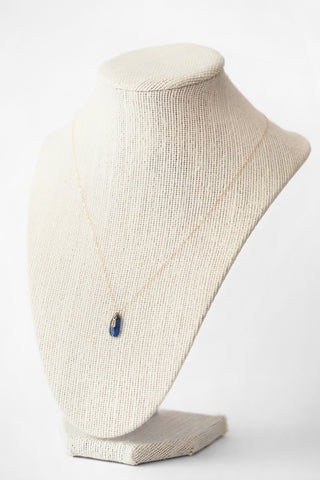 18k Kyanite + Diamond 14k Chain Necklace