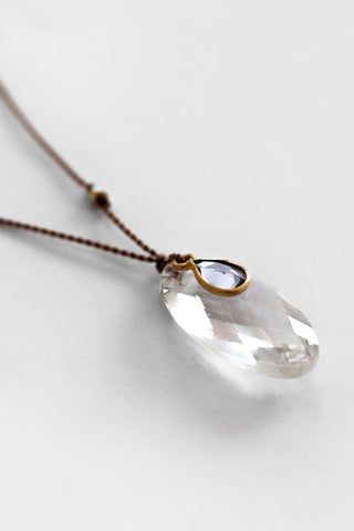 18k Quartz + Tanzanite Necklace