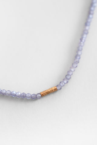 18k Tanzanite Beaded Necklace