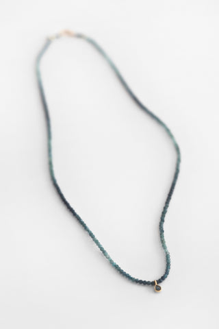 18k Tourmaline Sapphire Beaded Necklace