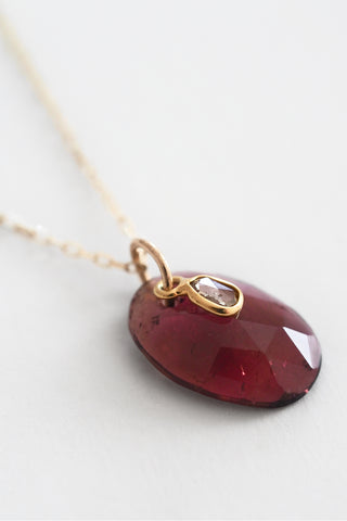 18k Tourmaline + Diamond 14k Chain Necklace