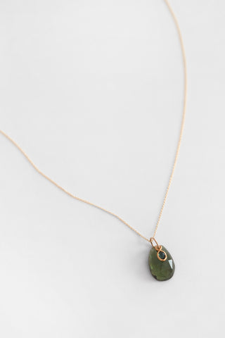 18k Tourmaline + Sapphire 14k Chain Necklace
