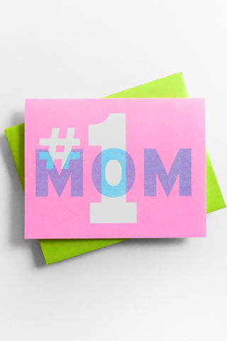 #1 Mom - Mother's Day Greeting Card