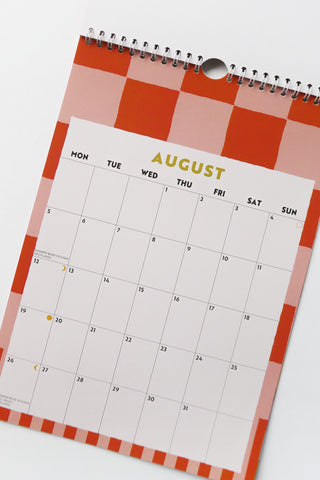 2024 Checks & Stripes Wall Calendar