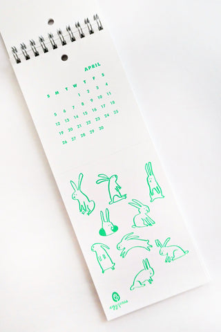 2026 Letterpress Postcard Wall Calendar