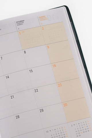 2027 Green Weekly Diary