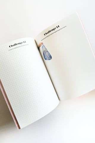 Open book with 'Challenge 14' text on a white background