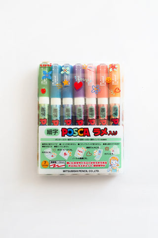 7-Color Posca Metalic Paint Marker Set