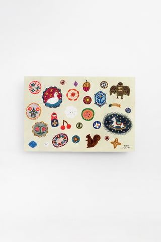 Aiko Nunokawa foil-stamped Postcard Brooch