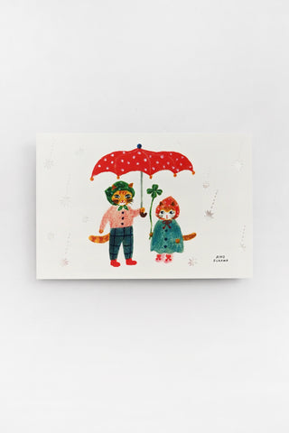 Aiko Nunokawa foil-stamped Postcard Raindrops