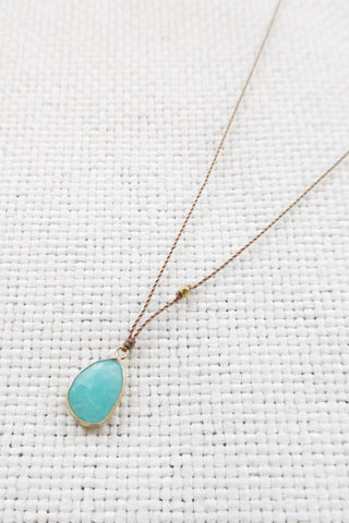 Amazonite +14k Gold Bead Necklace (small)