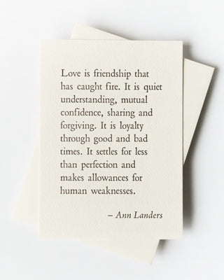 Ann Landers / Love Quote Greeting Card