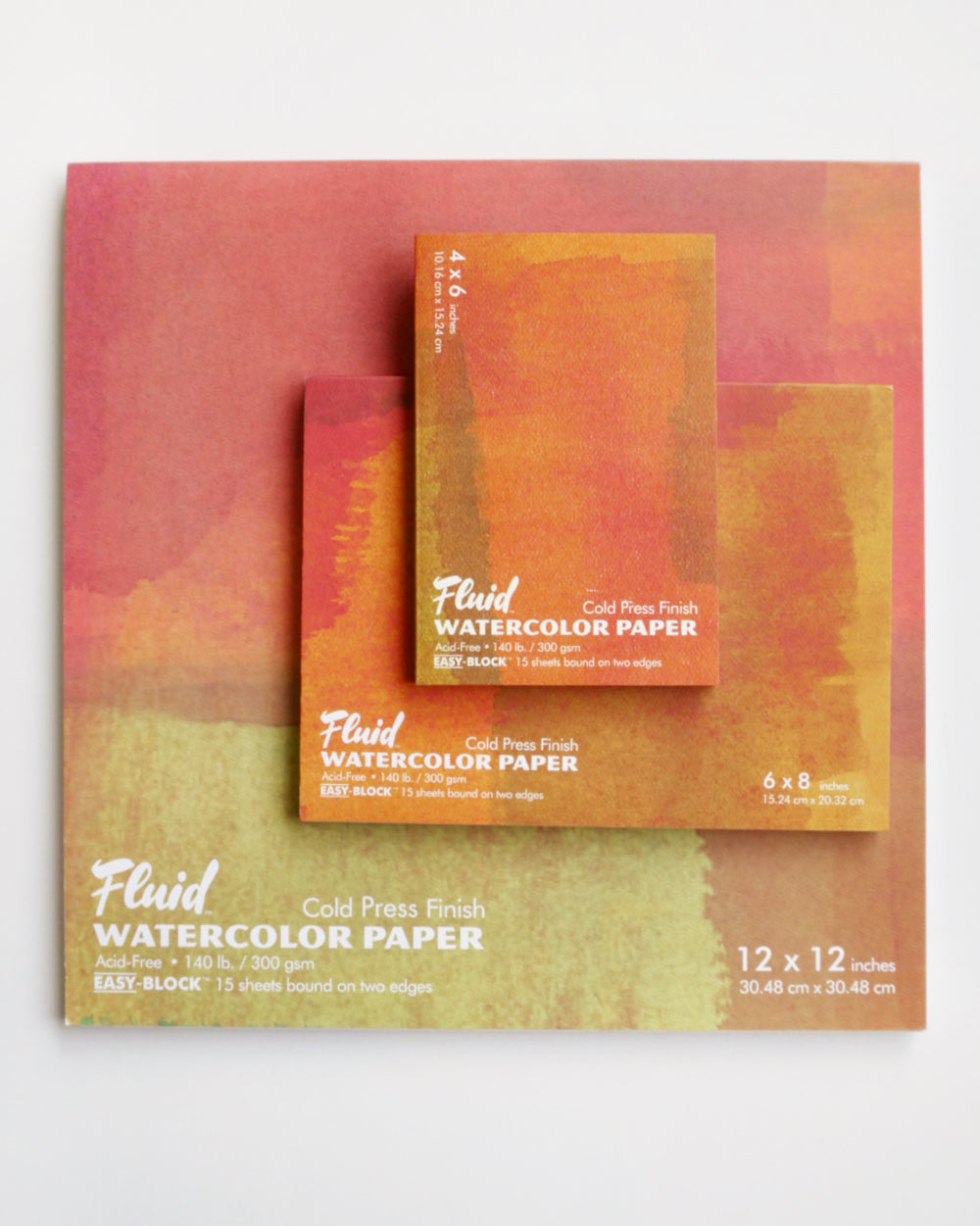 Fluid Watercolor Paper Pad 140lb Cold Press 8 x 8