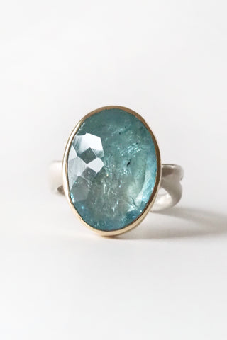 Aquamarine Sea Kelp Cocktail Ring