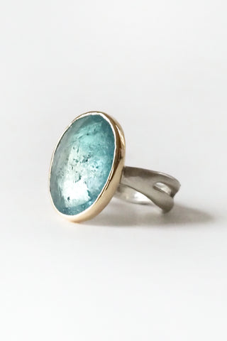 Aquamarine Sea Kelp Cocktail Ring