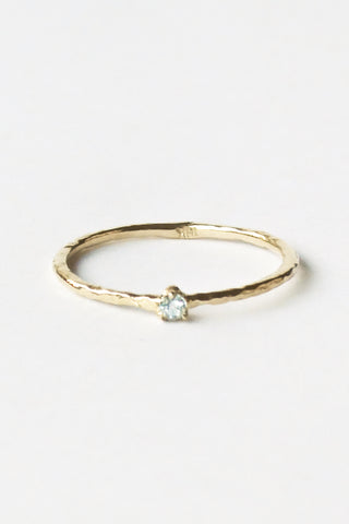 Aquamarine Solid Gold Birthstone Ring