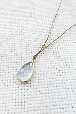 Aquamarine +14k Gold Bead Necklace