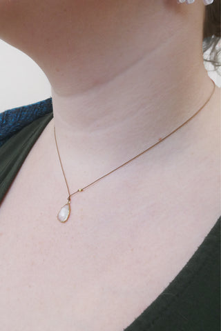 Aquamarine +14k Gold Bead Necklace