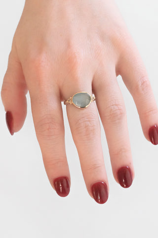 Aquamarine + Diamond Ring