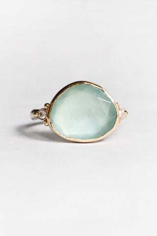 Aquamarine + Diamond Ring