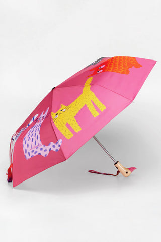 Arty Cats Fuchsia Eco Friendly Umbrella