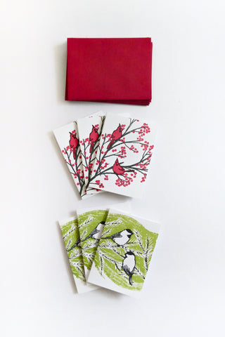 Assorted Mini Winter Birds Enclosure Card Box