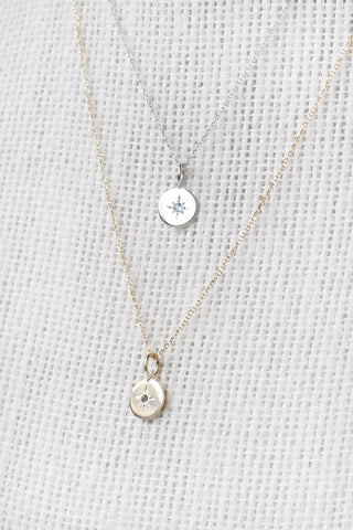 Asteria "one" Necklace 14k Gold + Sapphire