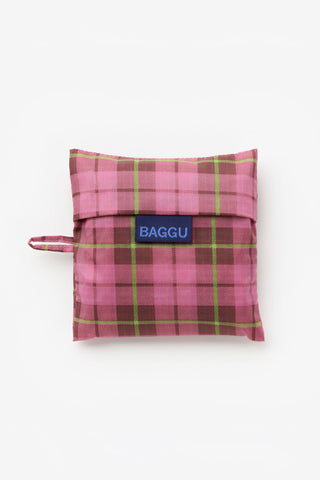 Azalea Pink Tartan Standard Baggu Tote