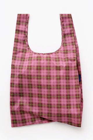 Azalea Pink Tartan Standard Baggu Tote