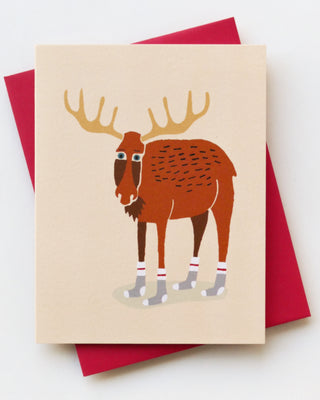 BAS DE LAINE Moose Greeting card