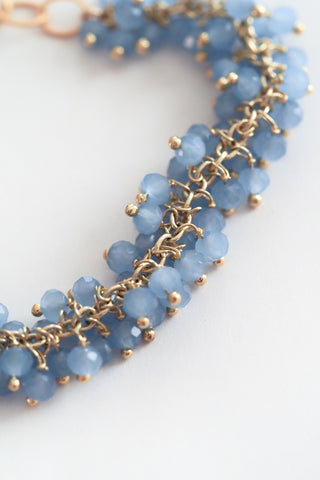 Beaded Chalcedony Fringe Bracelet