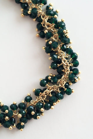 Beaded Green Quartz Fringe Bracelet