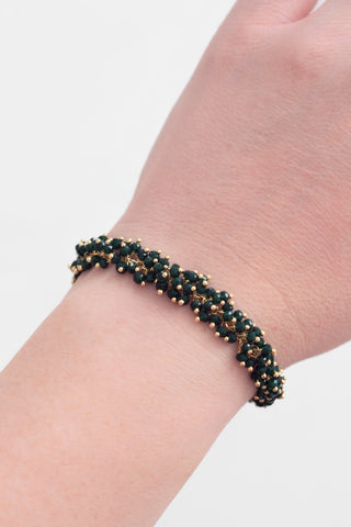 Beaded Green Quartz Fringe Bracelet