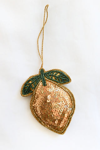 Beaded Lemon Ornament