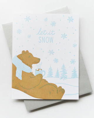 Bear with Hot Cocoa Greeting Card