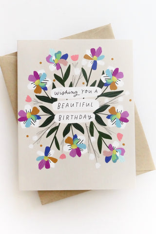 Beautiful Birthday Flowers Greeting Card