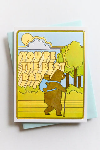 Best Dad Hiking Bears Greeting Card