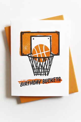Birthday Basketball Buckets Greeting Card