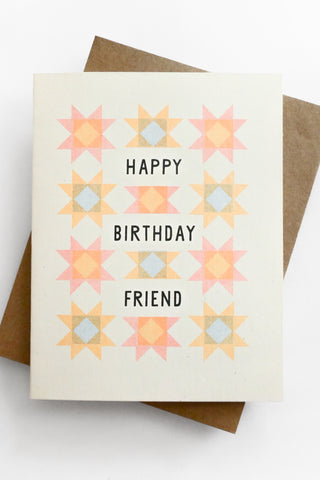 Birthday Friend Quilt Greeting Card