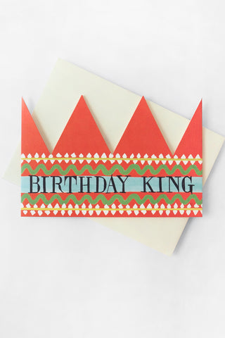 Birthday King Party Hat Card